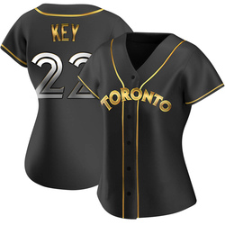 Jimmy Key Women's Toronto Blue Jays Black Golden Replica Alternate Jersey