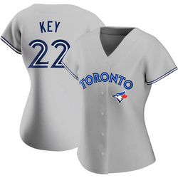 Jimmy Key Women's Toronto Blue Jays Gray Replica Road Jersey