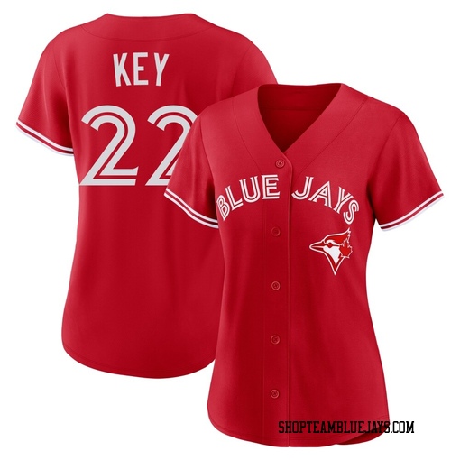 Jimmy Key Women's Toronto Blue Jays Red Replica Canada Day Jersey