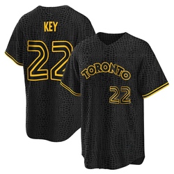 Jimmy Key Youth Toronto Blue Jays Black Replica Snake Skin City Jersey