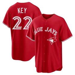 Jimmy Key Youth Toronto Blue Jays Red Replica Canada Day Jersey