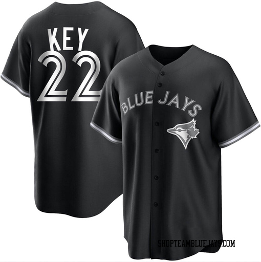 Jimmy Key Youth Toronto Blue Jays White Replica Black/ Jersey