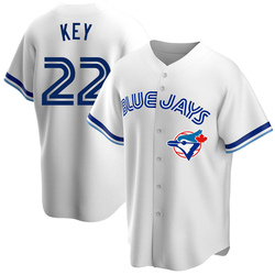 Jimmy Key Youth Toronto Blue Jays White Replica Home Cooperstown Collection Jersey
