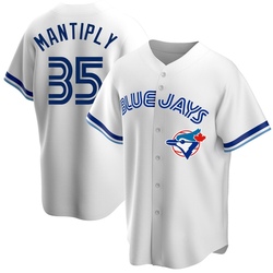 Joe Mantiply Men's Toronto Blue Jays White Replica Home Cooperstown Collection Jersey