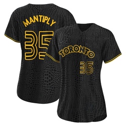 Joe Mantiply Women's Toronto Blue Jays Black Authentic Snake Skin City Jersey