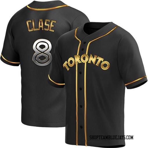 Jonatan Clase Men's Toronto Blue Jays Black Golden Replica Alternate Jersey