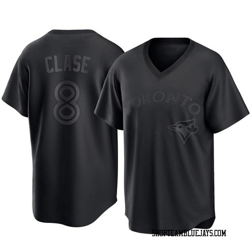 Jonatan Clase Men's Toronto Blue Jays Black Replica Pitch Fashion Jersey