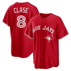 Jonatan Clase Men's Toronto Blue Jays Red Replica Canada Day Jersey