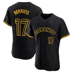 Jose Berrios Men's Toronto Blue Jays Black Authentic Snake Skin City Jersey