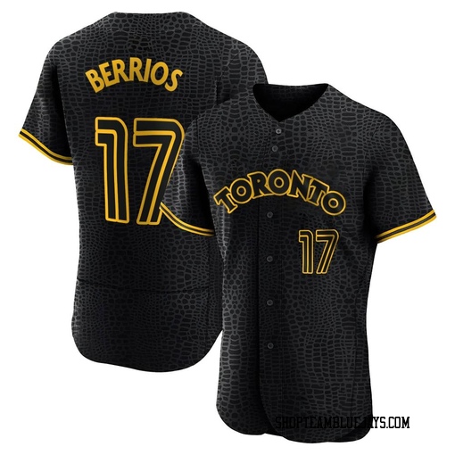 Jose Berrios Men's Toronto Blue Jays Black Authentic Snake Skin City Jersey