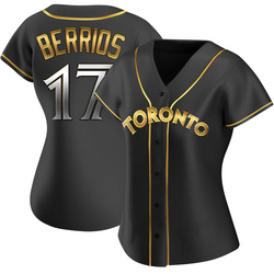 Jose Berrios Women's Toronto Blue Jays Black Golden Replica Alternate Jersey