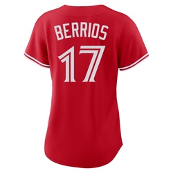 Jose Berrios Women's Toronto Blue Jays Red Replica Canada Day Jersey