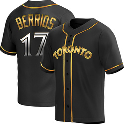 Jose Berrios Youth Toronto Blue Jays Black Golden Replica Alternate Jersey
