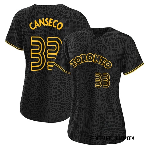 Jose Canseco Women's Toronto Blue Jays Black Authentic Snake Skin City Jersey