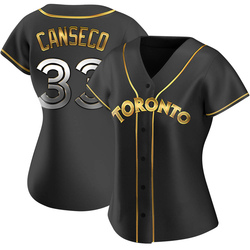 Jose Canseco Women's Toronto Blue Jays Black Golden Replica Alternate Jersey