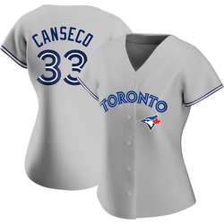 Jose Canseco Women's Toronto Blue Jays Gray Authentic Road Jersey