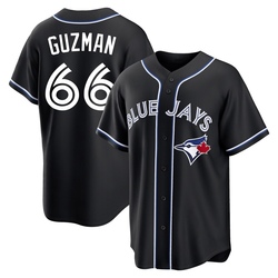 Juan Guzman Men's Toronto Blue Jays Black Replica Fashion Out Jersey