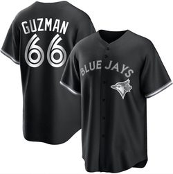 Juan Guzman Men's Toronto Blue Jays White Replica Black/ Jersey