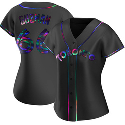 Juan Guzman Women's Toronto Blue Jays Black Holographic Replica Alternate Jersey
