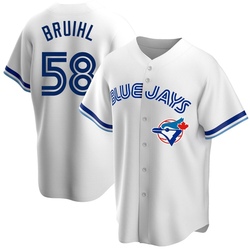 Justin Bruihl Men's Toronto Blue Jays White Replica Home Cooperstown Collection Jersey