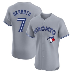 Kazuma Okamoto Men's Toronto Blue Jays Gray Elite Road Jersey