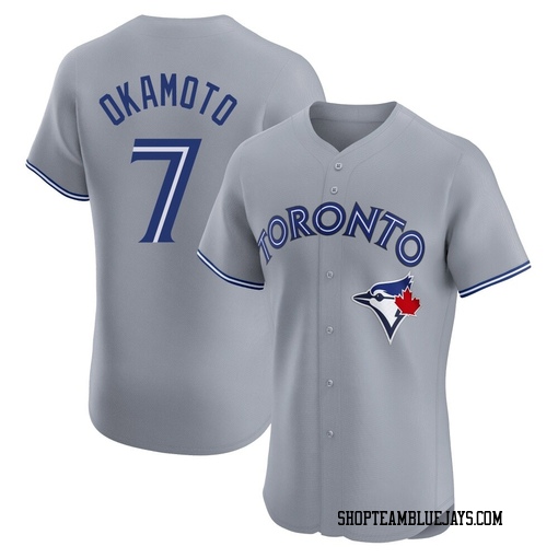 Kazuma Okamoto Men's Toronto Blue Jays Gray Elite Road Jersey