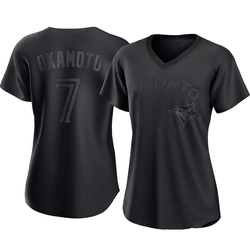 Kazuma Okamoto Women's Toronto Blue Jays Black Authentic Pitch Fashion Jersey