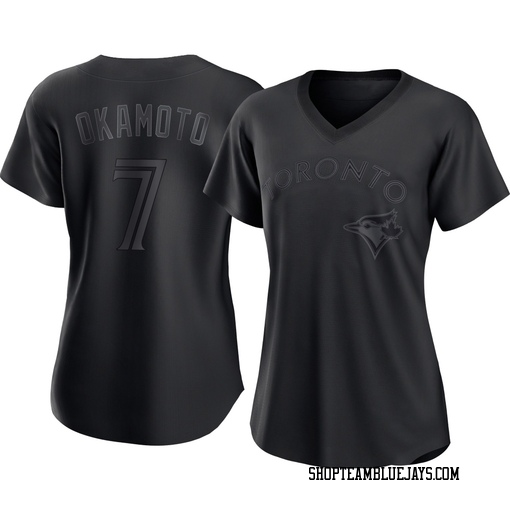 Kazuma Okamoto Women's Toronto Blue Jays Black Authentic Pitch Fashion Jersey