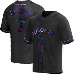 Kazuma Okamoto Youth Toronto Blue Jays Black Holographic Replica Alternate Jersey
