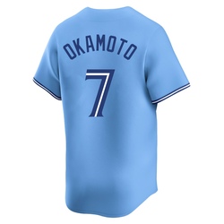 Kazuma Okamoto Youth Toronto Blue Jays Blue Limited Powder Alternate Jersey
