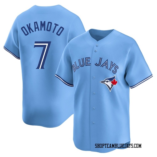 Kazuma Okamoto Youth Toronto Blue Jays Blue Limited Powder Alternate Jersey