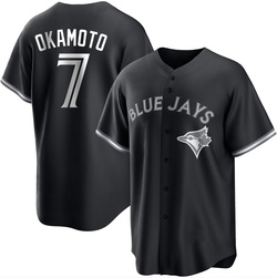 Kazuma Okamoto Youth Toronto Blue Jays White Replica Black/ Jersey