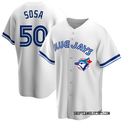 Lenyn Sosa Men's Toronto Blue Jays White Replica Home Cooperstown Collection Jersey
