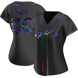 Lenyn Sosa Women's Toronto Blue Jays Black Holographic Replica Alternate Jersey