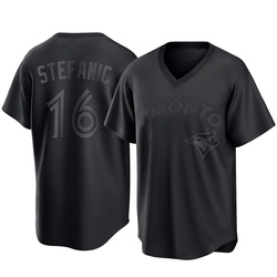 Michael Stefanic Men's Toronto Blue Jays Black Replica Pitch Fashion Jersey