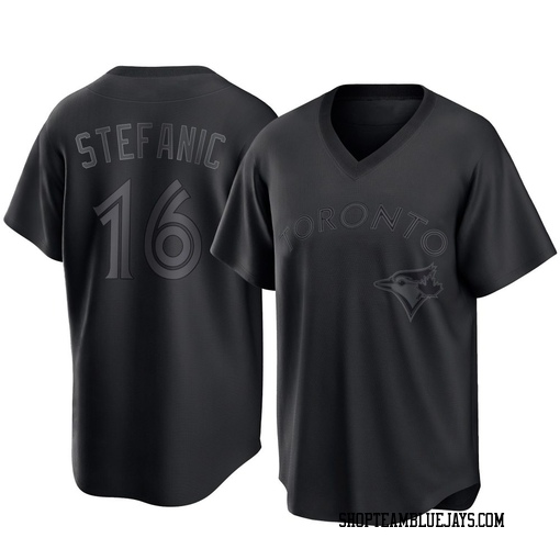Michael Stefanic Men's Toronto Blue Jays Black Replica Pitch Fashion Jersey