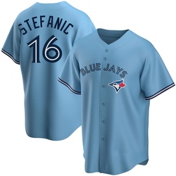 Michael Stefanic Men's Toronto Blue Jays Blue Replica Powder Alternate Jersey