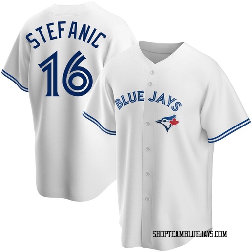 Michael Stefanic Men's Toronto Blue Jays White Replica Home Jersey