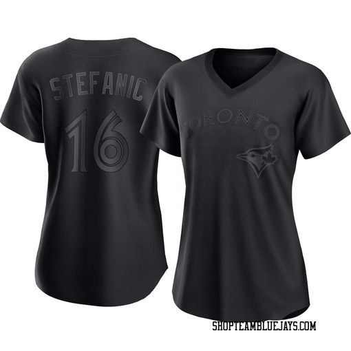 Michael Stefanic Women's Toronto Blue Jays Black Replica Pitch Fashion Jersey