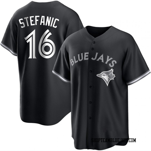 Michael Stefanic Youth Toronto Blue Jays White Replica Black/ Jersey