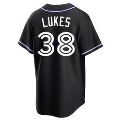 Nathan Lukes Men's Toronto Blue Jays Black Replica Fashion Out Jersey