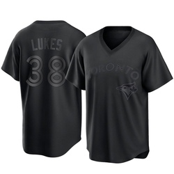Nathan Lukes Men's Toronto Blue Jays Black Replica Pitch Fashion Jersey