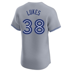 Nathan Lukes Men's Toronto Blue Jays Gray Elite Road Jersey