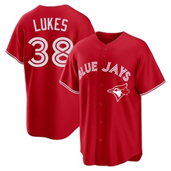 Nathan Lukes Men's Toronto Blue Jays Red Replica Canada Day Jersey
