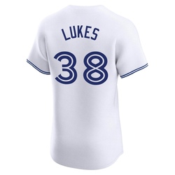 Nathan Lukes Men's Toronto Blue Jays White Elite Home Jersey