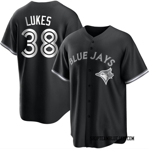 Nathan Lukes Men's Toronto Blue Jays White Replica Black/ Jersey