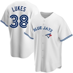 Nathan Lukes Men's Toronto Blue Jays White Replica Home Jersey