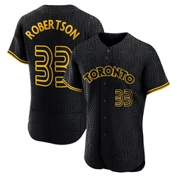 Nick Robertson Men's Toronto Blue Jays Black Authentic Snake Skin City Jersey