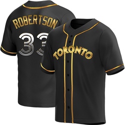 Nick Robertson Men's Toronto Blue Jays Black Golden Replica Alternate Jersey