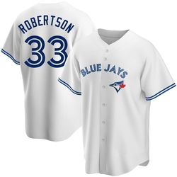 Nick Robertson Men's Toronto Blue Jays White Replica Home Jersey
